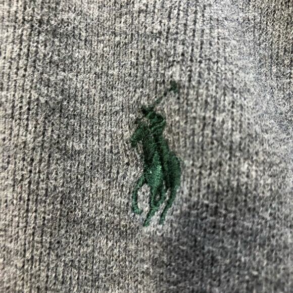 Polo Ralph Lauren mens L charcoal gray cotton knit zippered hoodie sweatshirt - Picture 10 of 11